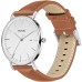 BUREI Men's Fashion Minimalist Wrist Watch Analog Date with Leather Strap