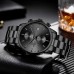 GOLDEN HOUR Fashion Business Mens Watches with Stainless Steel Waterproof Chronograph Quartz Watch for Men, Auto Date