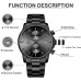 GOLDEN HOUR Fashion Business Mens Watches with Stainless Steel Waterproof Chronograph Quartz Watch for Men, Auto Date