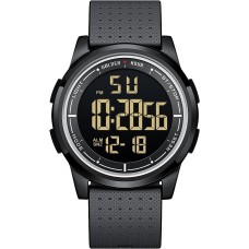 GOLDEN HOUR Ultra-Thin Minimalist Sports Waterproof Digital Watches Men with Wide-Angle Display Rubber Strap Wrist Watch for Men 