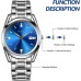 Taxau Men's Watch Analog Quartz Stainless Steel Waterproof Simple Fashion Watch with Date